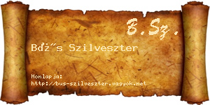 Bús Szilveszter névjegykártya